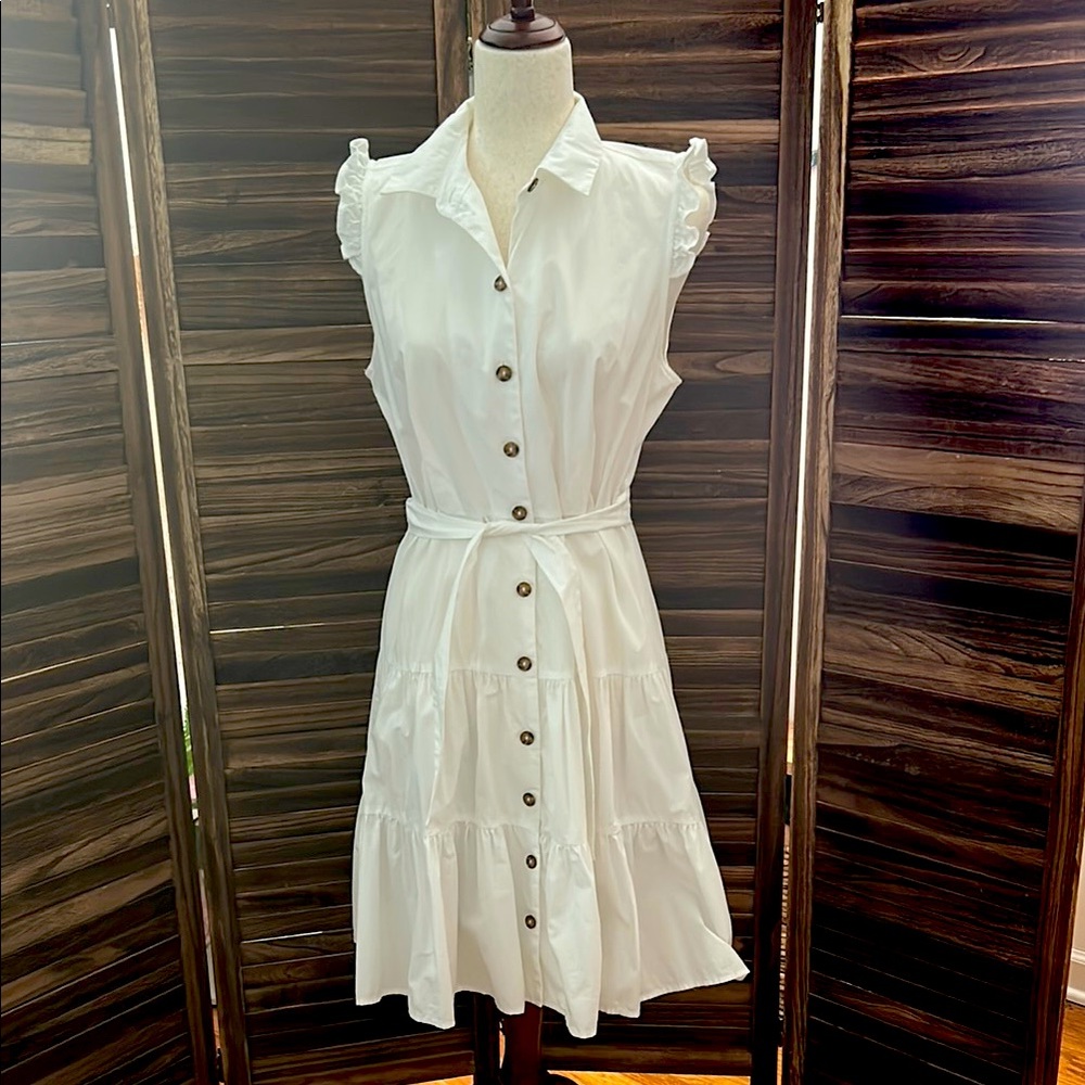 Calvin Klein White Sleeveless Dress